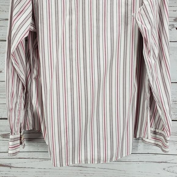 Polo by Ralph Lauren Men's Pink Striped Cotton Regent Custom Fit Shirt XL - Picture 13 of 13